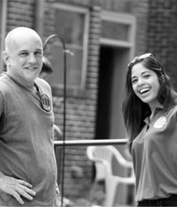 Two Volunteers Outside Veterans Place