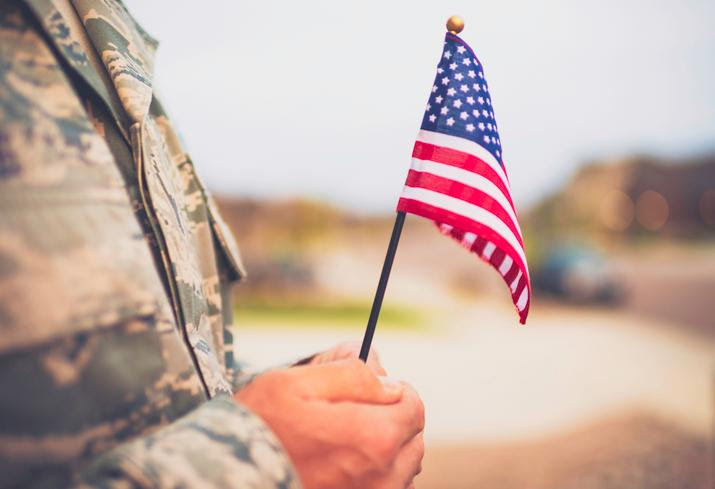 Soldier Holding Flag